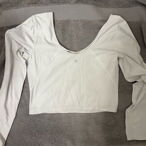 lululemon athletica White Long Sleeve Crop Top